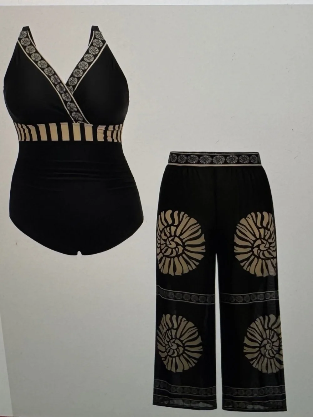 NEVER WORN Geometric print two piece swimsuit US 12